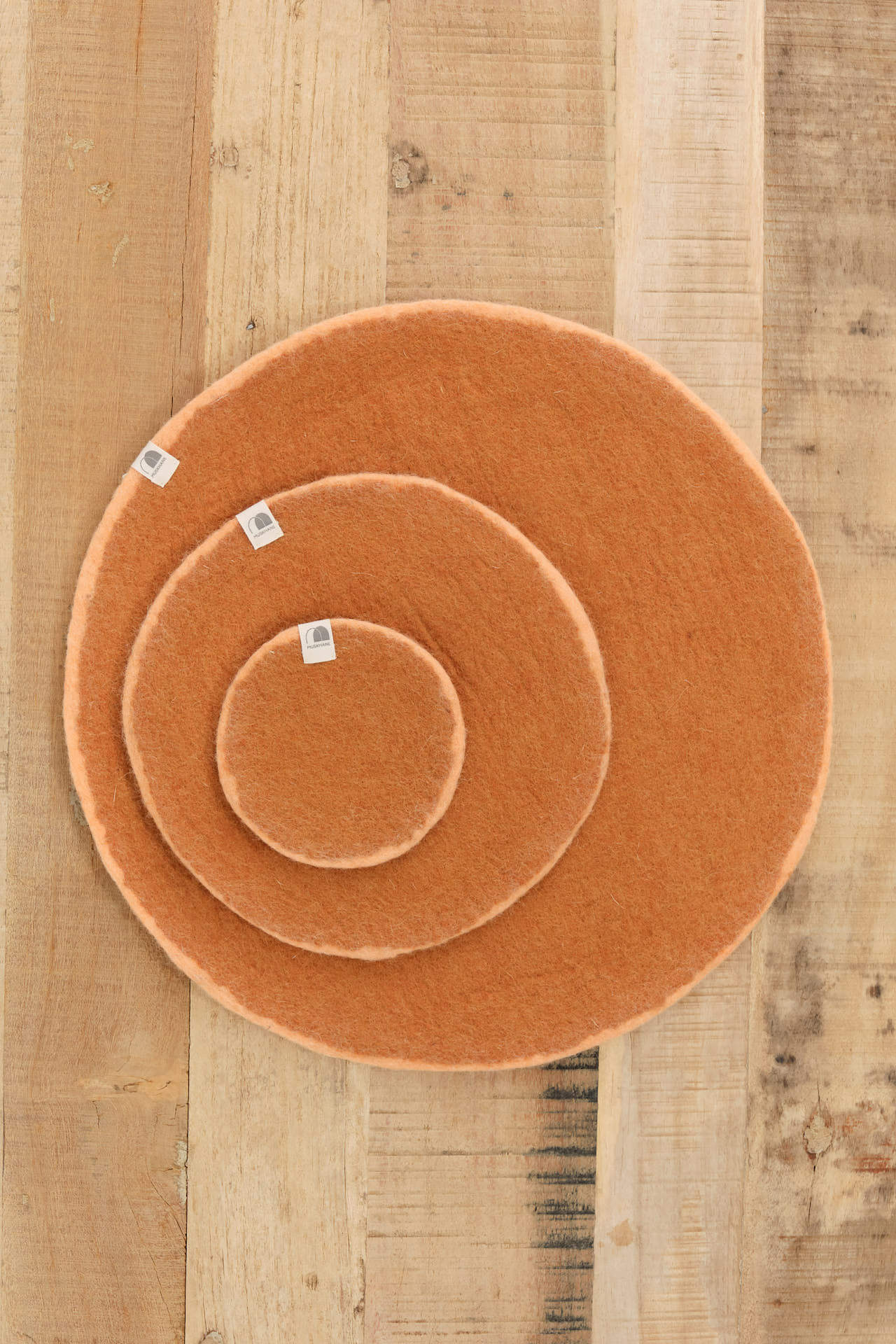 Muskhane Home Kitchen Coasters Two-Tone Pastille in Blush-Caramel