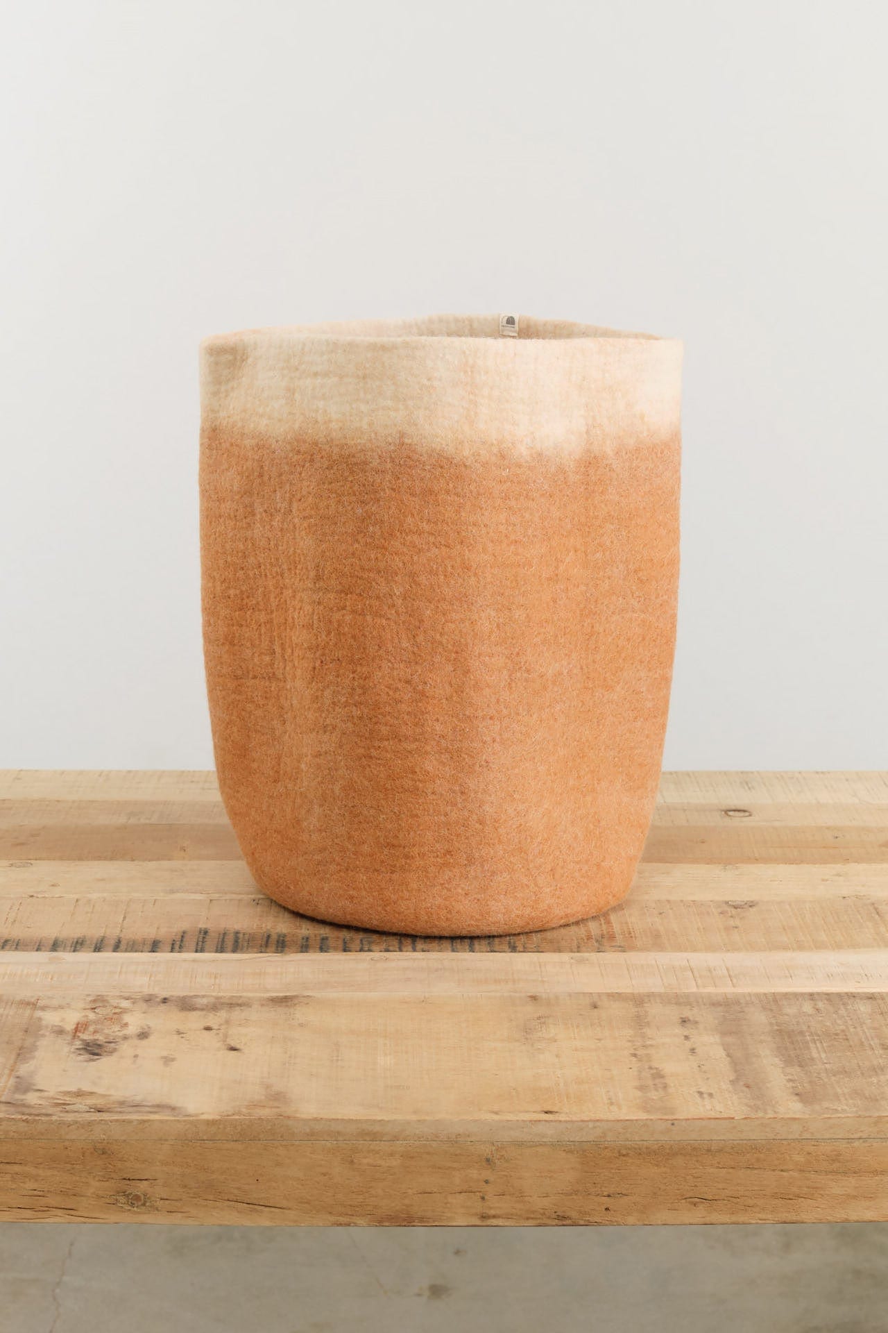 Muskhane Home Baskets Two-Tone Storage Calabash in Caramel-Natural