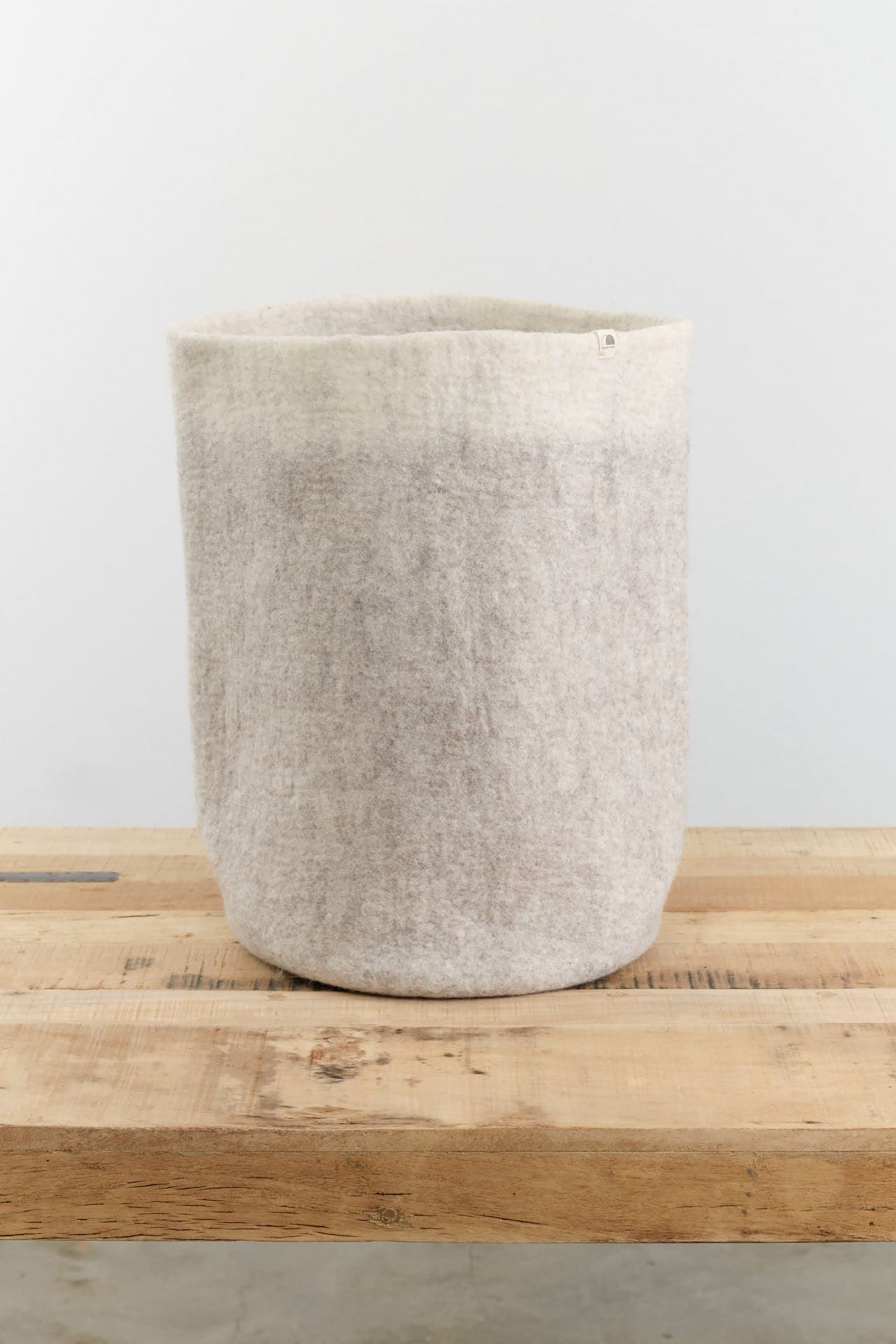 Muskhane Home Baskets Two-Tone Storage Calabash in Light Stone-Natural