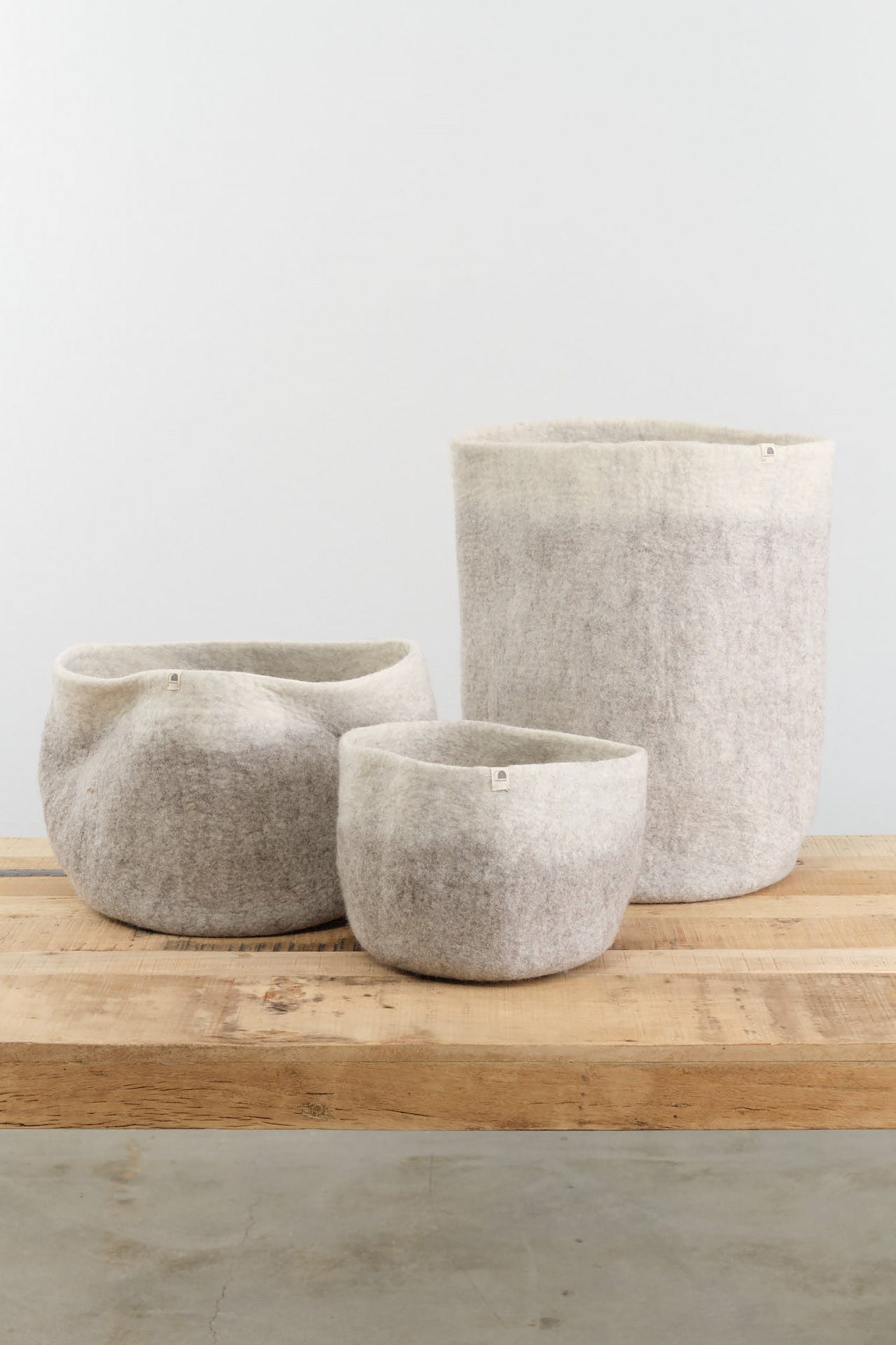 Muskhane Home Baskets Two-Tone Storage Calabash in Light Stone-Natural