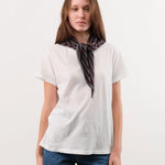 Demylee Accessories Scarves Nessa Stripe Small Cashmere Bandana in Dark Heather Grey Dark Heather Grey