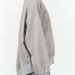 Nicholson and Nicholson Designer Brand Long Sleeve Crewneck Abby Sweater with Oversized Band in Gray 