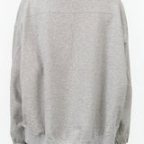 Gray Long Sleeve Crewneck Abby Sweater with Oversized Band and Drop Shoulder by Nicholson and Nicholson Designer Brand