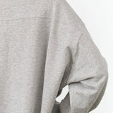 Long Sleeve Crewneck Abby Sweater with Oversized Band in Gray by Nicholson and Nicholson Designer Brand