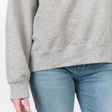 Nicholson and Nicholson UK Designer Brand Gray Long Sleeve Crewneck Abby Sweater with Oversized Band and Drop Shoulder