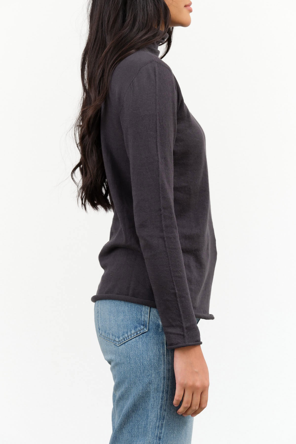 Nicholson and Nicholson Designer Brand Agnes Turtleneck Sweater in Charcoal Black