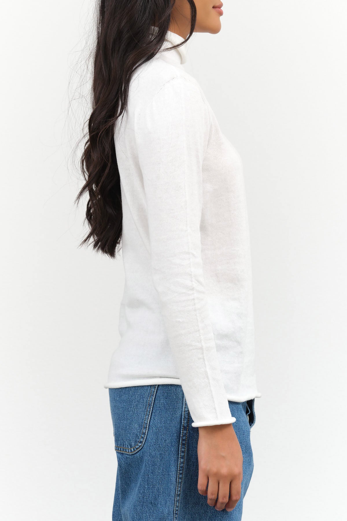 Nicholson and Nicholson Designer Brand Agnes Turtleneck Sweater in White