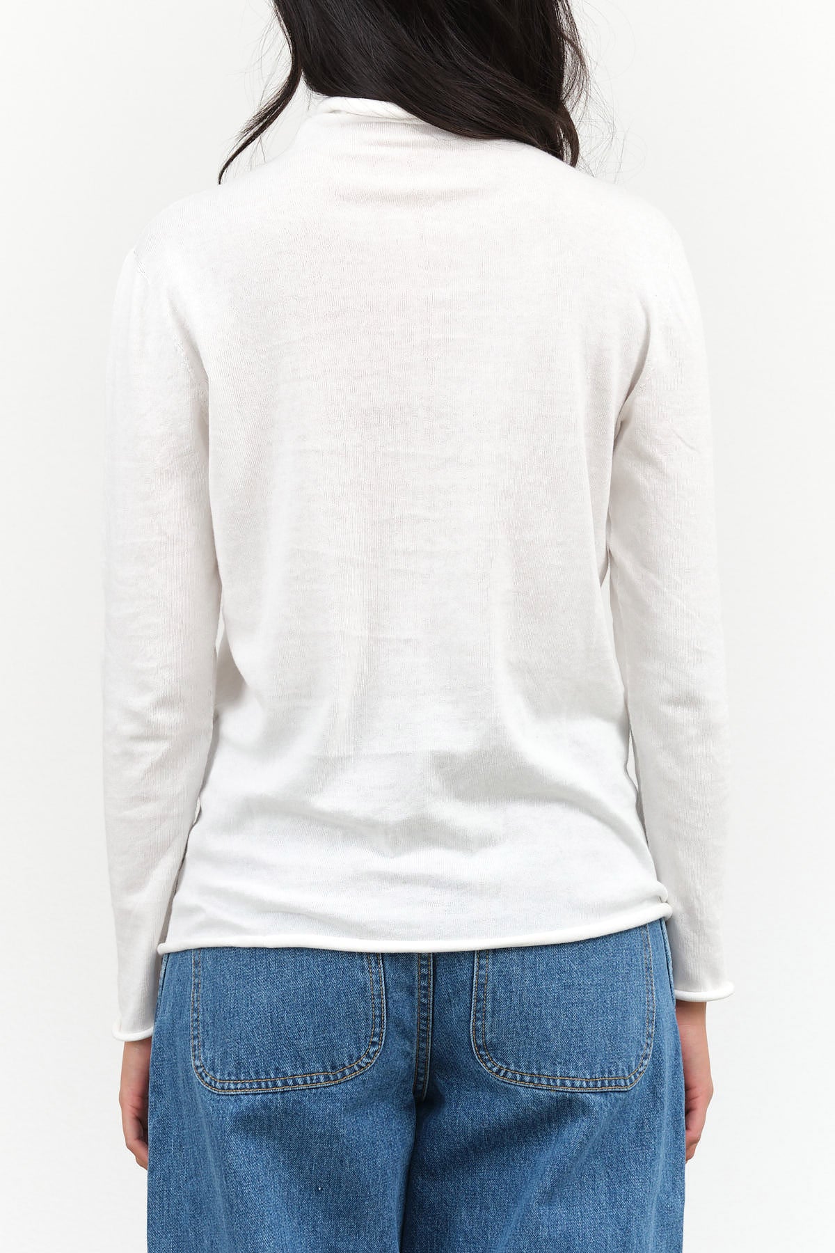 Bright White Agnes Turtleneck Sweater by Nicholson and Nicholson Designer Brand