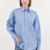 Nicholson & Nicholson Apparel Womens Blouses Clea Top in Sax Stripe