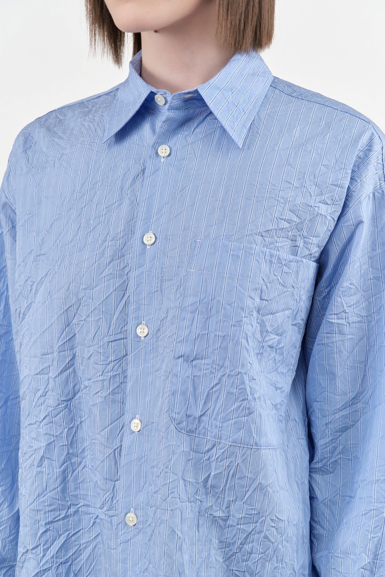 Nicholson & Nicholson Apparel Womens Blouses Clea Top in Sax Stripe