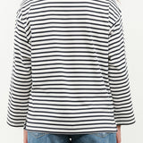 Nicholson and Nicholson Designer Brand Long Sleeve Coast Top in White and Navy Stripes