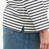 White and Navy Stripes Long Sleeve Coast Top by Nicholson and Nicholson Designer Brand 