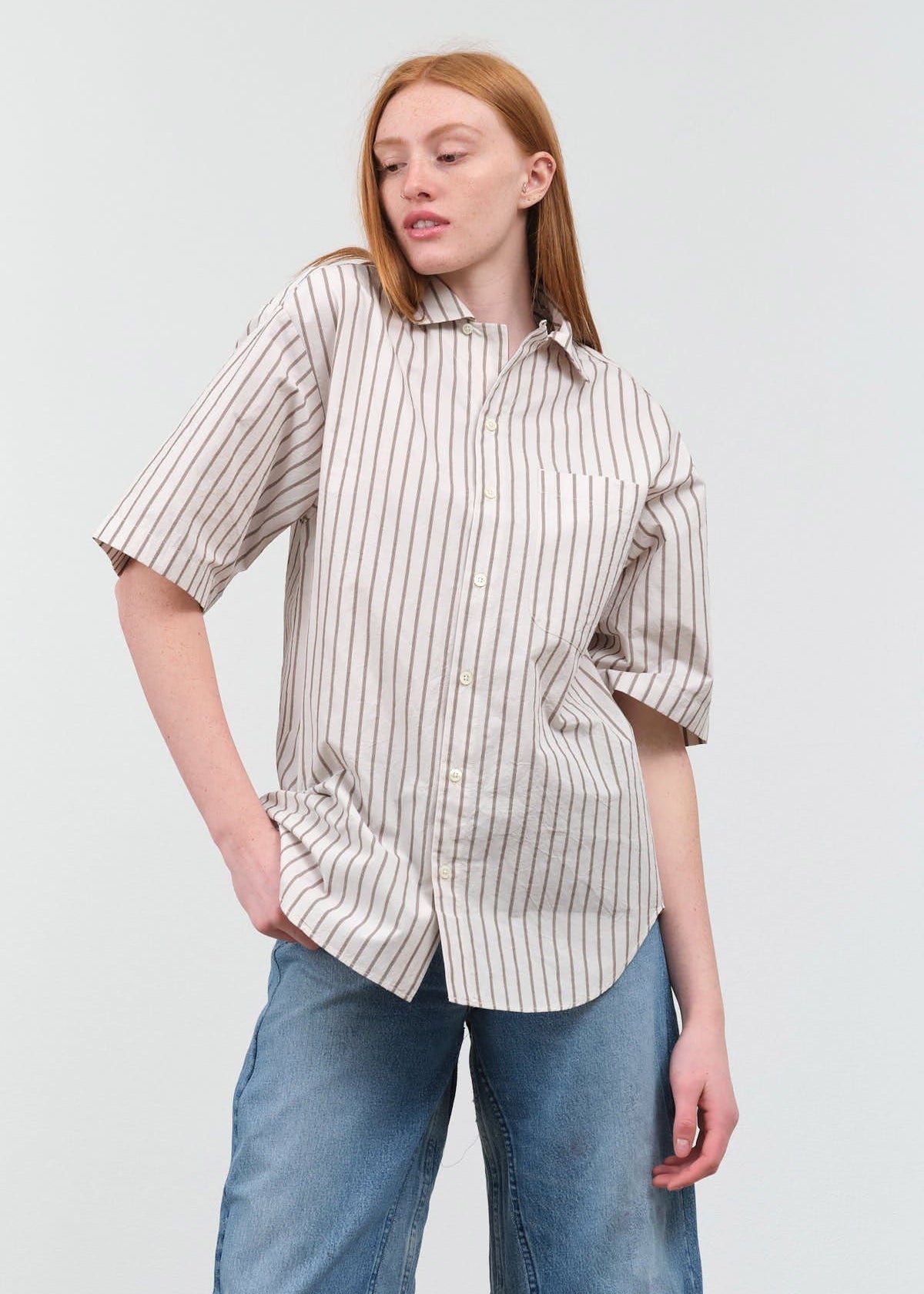 Nicholson & Nicholson Apparel Womens Blouses Colby Top Off White/Striped / 36
