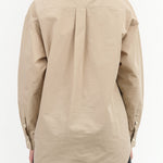 Beige Brown Tan Long Sleeve Button Up Dance Top with Collar by Nicholson and Nicholson Designer Brand 