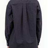 Navy Blue Long Sleeve Button Up Dance Top with Collar by Nicholson and Nicholson Designer Brand 