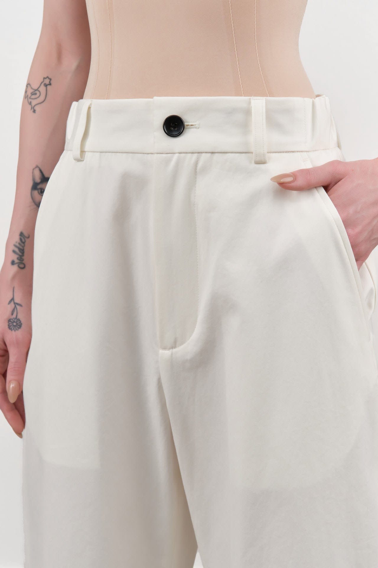 Nicholson & Nicholson Apparel Womens Pants Ecru Chino Pants