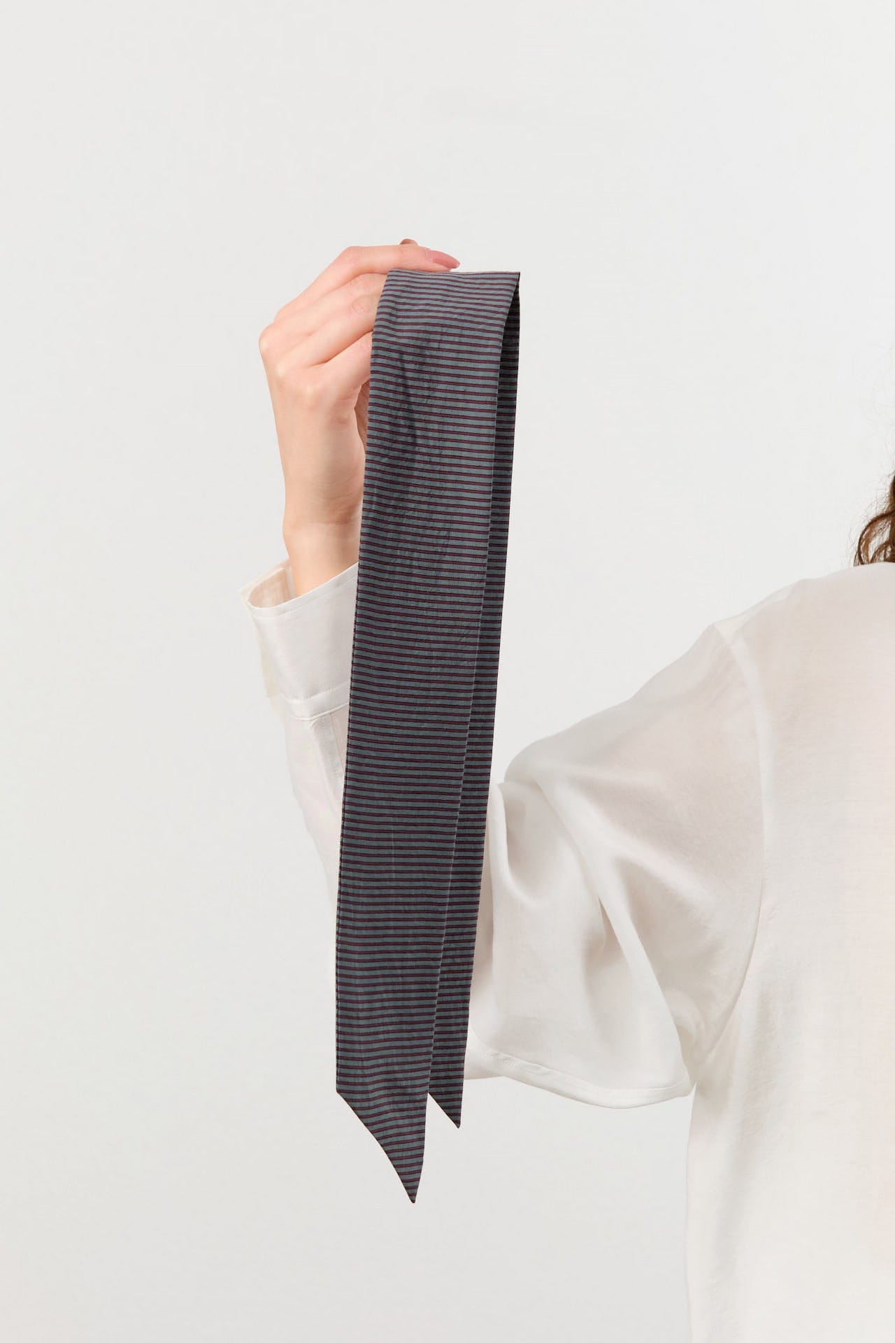 Nicholson & Nicholson Accessories Scarves Knot Scarf in Gray/Wine Gray/Wine / One Size