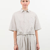 Nicholson & Nicholson Apparel Womens Blouses Linda Top in Gray Stripe