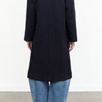 Navy Blue Long Button up Trench My Robe Coat by Nicholson and Nicholson Designer Brand 