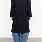 Navy Blue Long Button up Trench My Robe Coat by Nicholson and Nicholson Designer Brand 