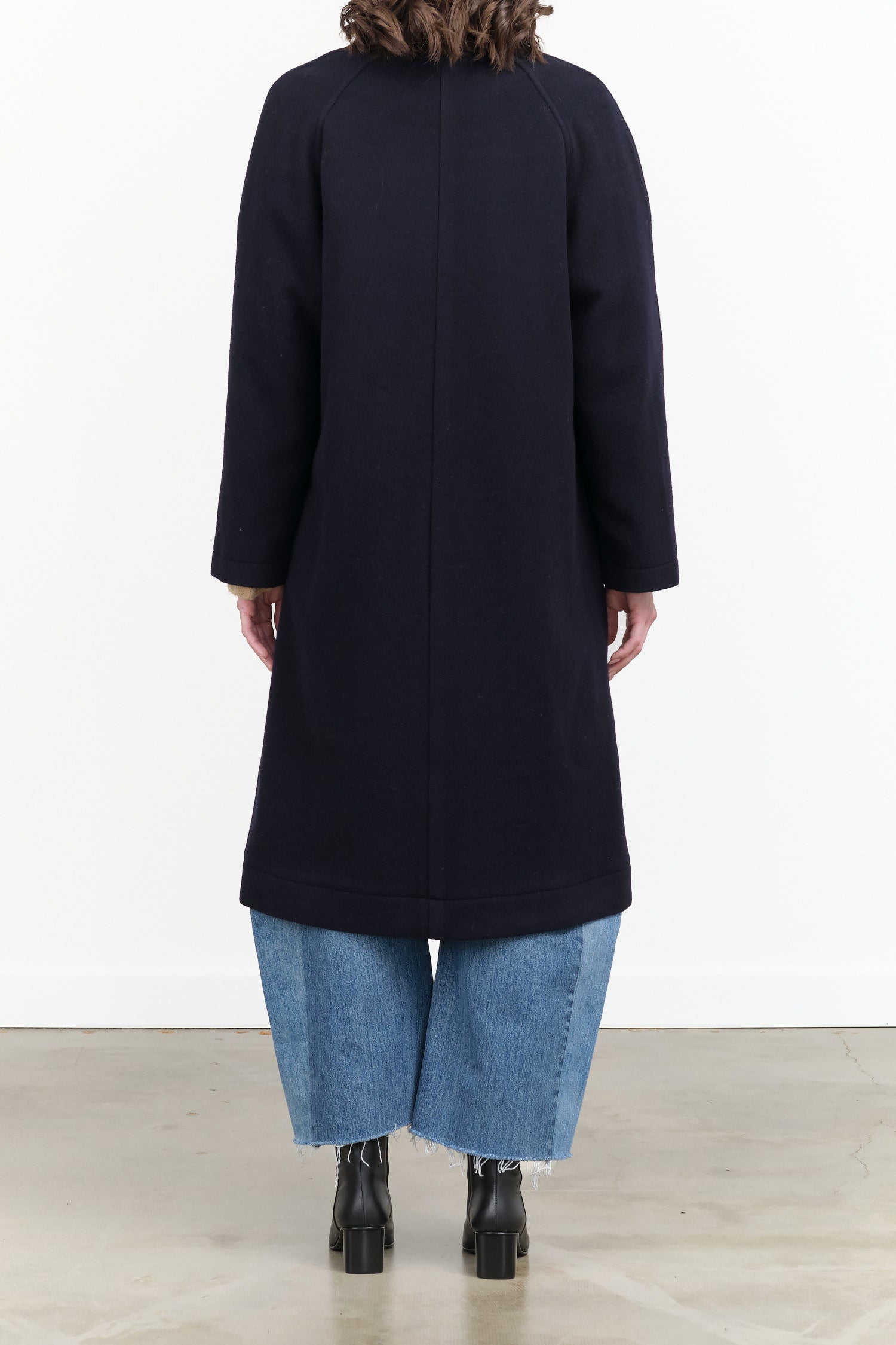 Navy Blue Long Button up Trench My Robe Coat by Nicholson and Nicholson Designer Brand 