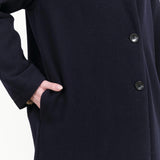 Long Button up Trench My Robe Coat in Navy Blue by Nicholson and Nicholson Designer Brand 