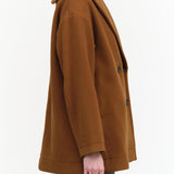 Nicholson and Nicholson Designer Brand Double Breasted My Shawl Button Up Trench Coat in Fall Brown