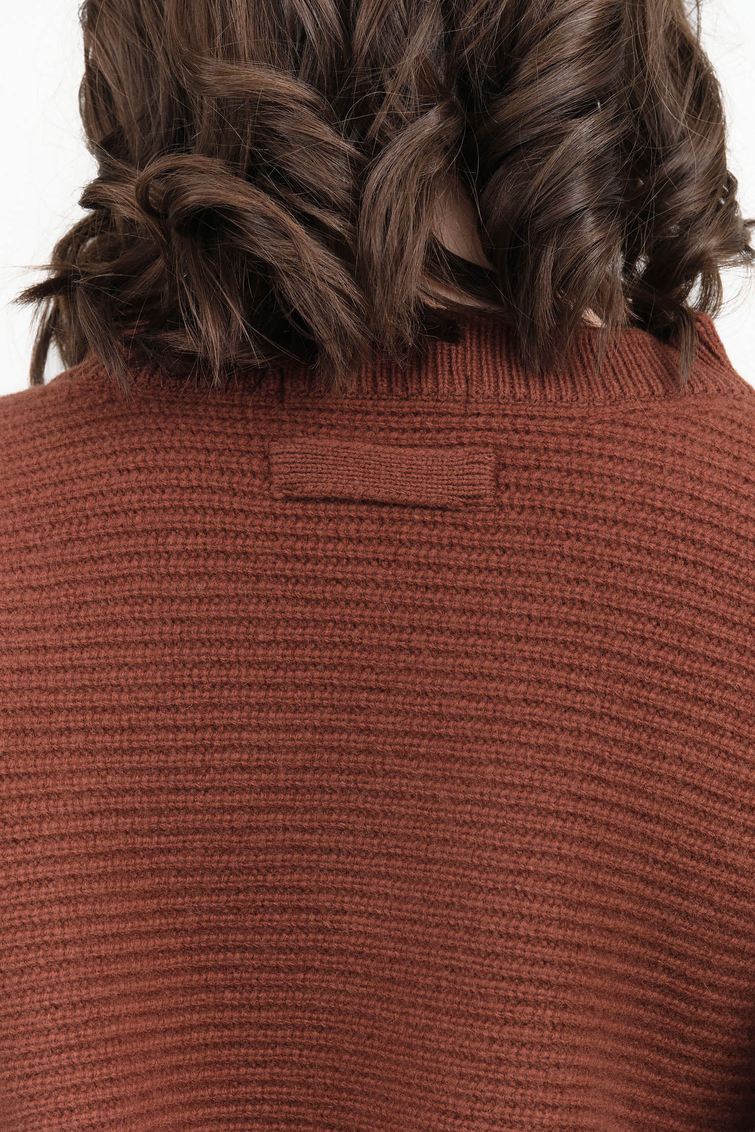 Long Sleeve Cropped Pigalle Sweater Top in Fall Brown by Nicholson and Nicholson Designer Brand 