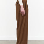 Nicholson and Nicholson Designer Brand Wide Leg High Waisted Port Pants Slacks in Fall Brown