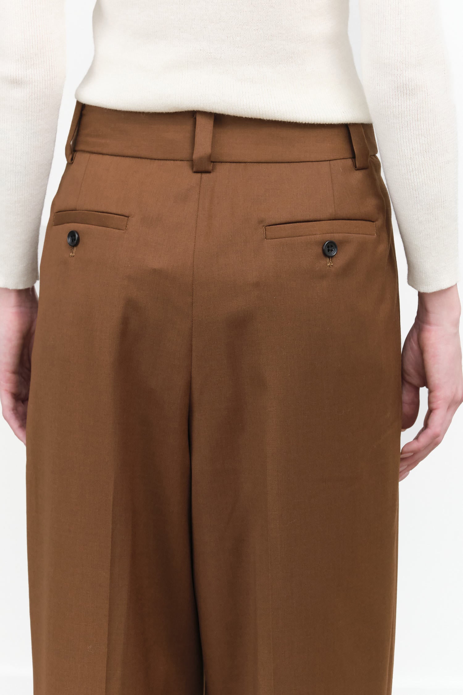 Fall Brown Wide Leg High Waisted Port Pants Slacks by Nicholson and Nicholson Designer Brand 