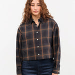 Nicholson & Nicholson Apparel Womens Blouses Sara Top in Brown/Check