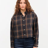 Nicholson & Nicholson Apparel Womens Blouses Sara Top in Brown/Check