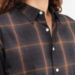 Nicholson & Nicholson Apparel Womens Blouses Sara Top in Brown/Check