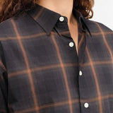 Nicholson & Nicholson Apparel Womens Blouses Sara Top in Brown/Check