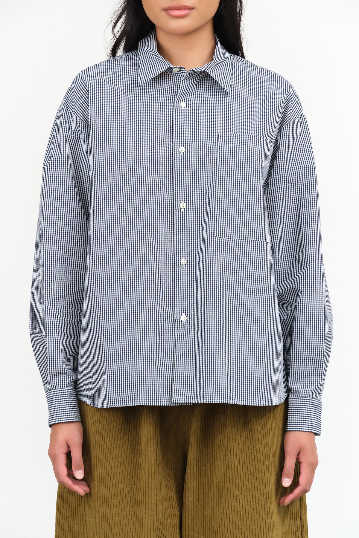 Seabreeze Top by Nicholson and Nicholson in Navy Check