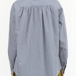 Navy Blue Check Oversized Button Up Seabreeze Top by Nicholson and Nicholson Designer Brand 