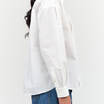 Nicholson and Nicholson Designer Brand Oversized Button Up Seabreeze Top in Bright White