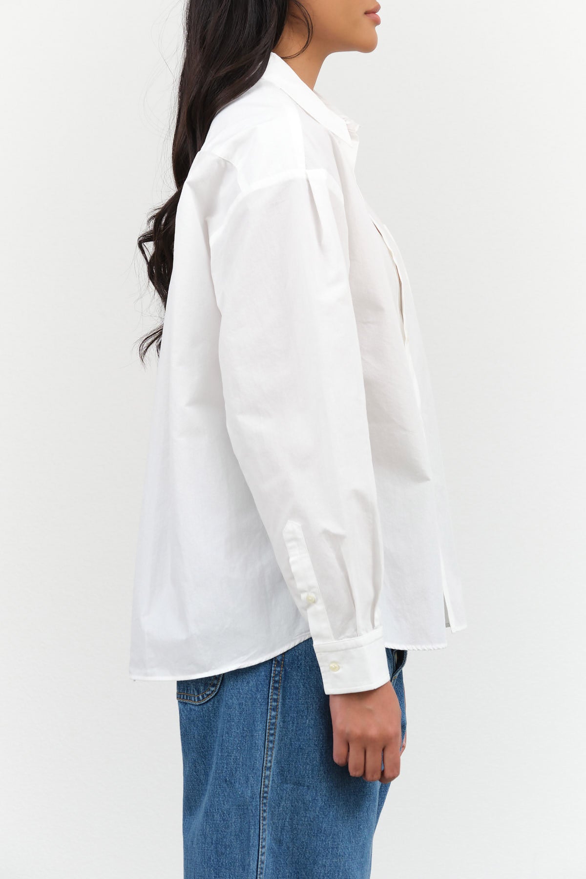 Nicholson and Nicholson Designer Brand Oversized Button Up Seabreeze Top in Bright White