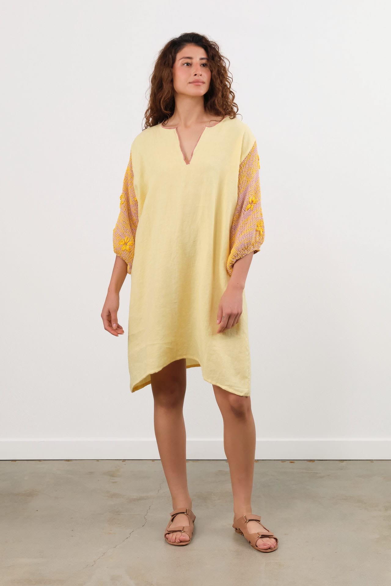 Ninaleuca Apparel Womens Dresses Carolina Dress in Yellow Yellow / One Size