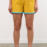 Ninaleuca Apparel Womens Shorts Crochet Shorts in Ocra Ocra / One Size