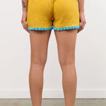 Ninaleuca Apparel Womens Shorts Crochet Shorts in Ocra Ocra / One Size