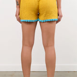 Ninaleuca Apparel Womens Shorts Crochet Shorts in Ocra Ocra / One Size