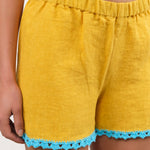 Ninaleuca Apparel Womens Shorts Crochet Shorts in Ocra Ocra / One Size