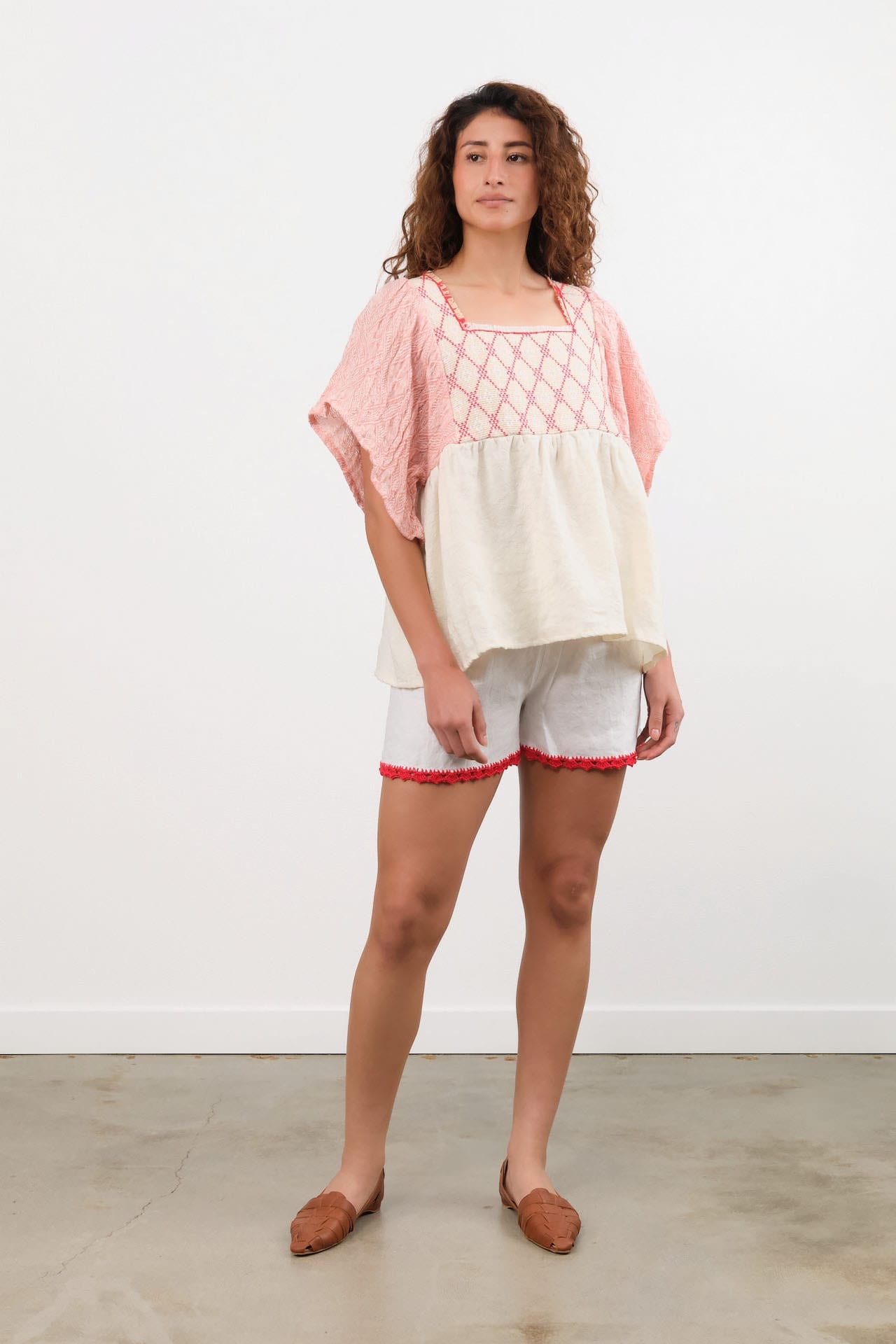 Ninaleuca Apparel Womens Shorts Crochet Shorts in White White / One Size