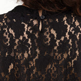 Embroidered in Black Lace Short Sleeve Ada Tee by No. 6 Designer Brand 