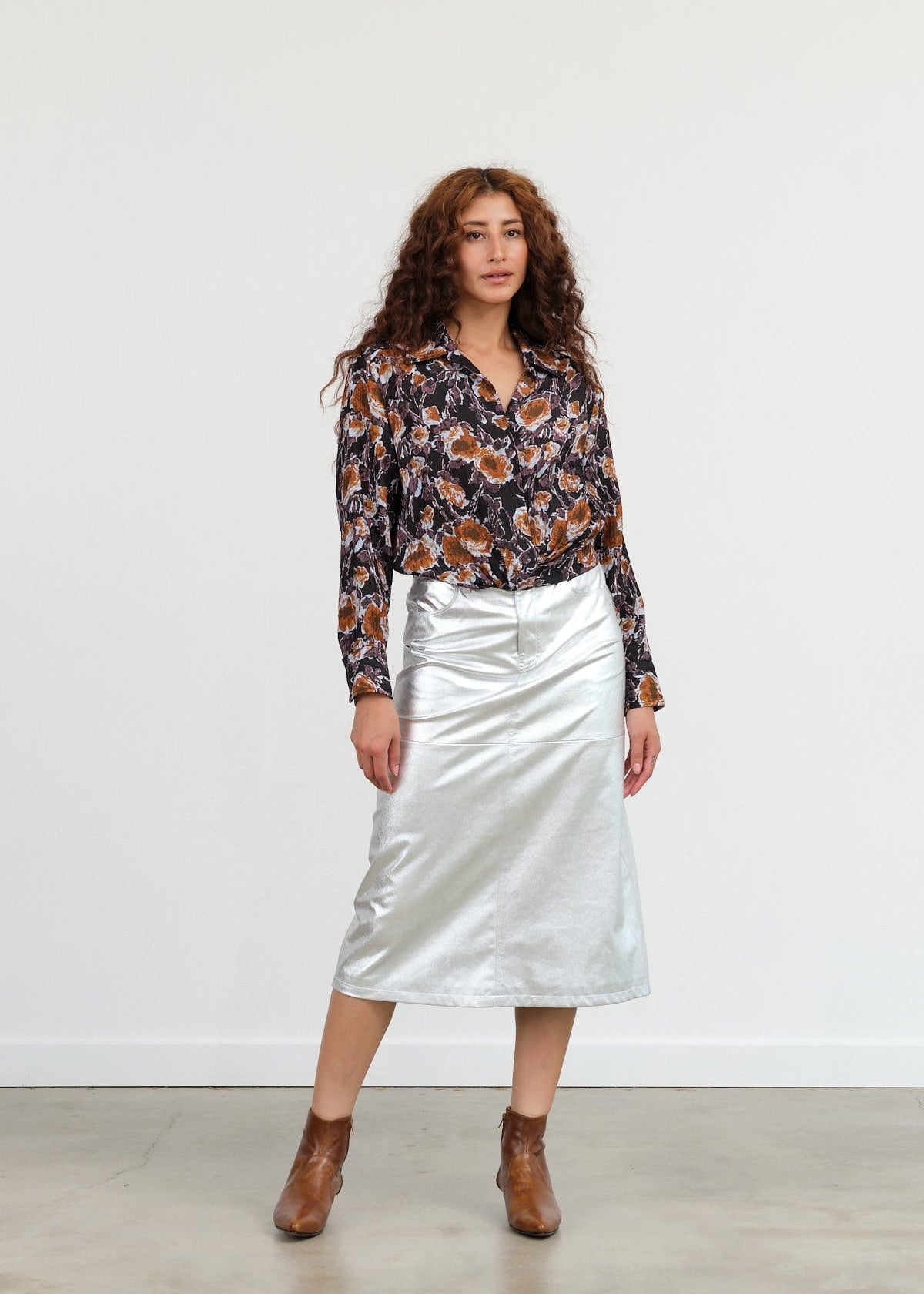 No. 6 Apparel Womens Skirts Aimee Skirt Silver / XSmall