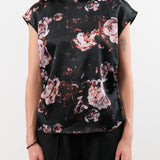 No. 6 Apparel Womens Blouses Alex Top in Black Rose