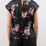 No. 6 Apparel Womens Blouses Alex Top in Black Rose