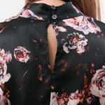 No. 6 Apparel Womens Blouses Alex Top in Black Rose
