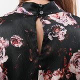 No. 6 Apparel Womens Blouses Alex Top in Black Rose